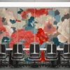 Vibrant floral pattern wallpaper mural||