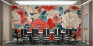 Vibrant floral pattern wallpaper mural||