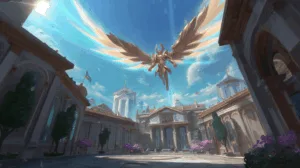 Alternative view of Galio - Soaring Through a Fantastical Realm Wall Mural