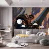 Bright and inviting kitchen scene with fruits and baked goods
