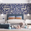Geometric pattern in blue and white