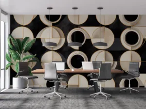 Geometric design featuring coffee cup shapes in black|white|beige