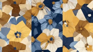Alternative view of Geometric Floral Fusion Wall Mural