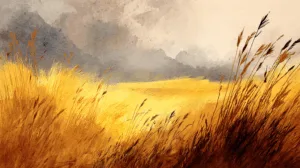 Alternative view of Golden Wheat Field Serenity Wall Mural