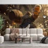 Gragas celebrating in a rustic tavern filled with barrels and patrons.||
