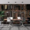 Flat lay of grooming tools including combs|brushes|clippers