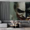 Split-face design featuring Batman and the Joker