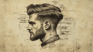 Alternative view of Intricate Hand-Drawn Sketch of a Man Wall Mural