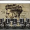 Detailed hand-drawn sketch of a man in profile highlighting his hairstyle and beard.||