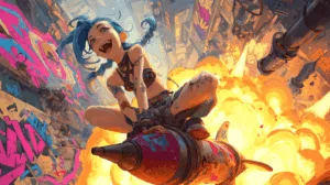 Alternative view of Jinx - Ride the Rocket of Chaos Wall Mural