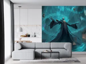Karthus from League of Legends in a mystical setting with gothic architecture||