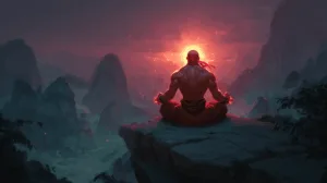Alternative view of Lee Sin - Serene Meditation in Nature Wall Mural