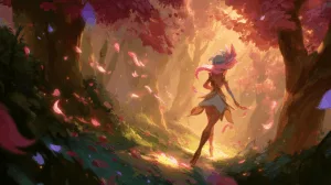 Alternative view of Lillia's Whimsical Forest Escape Wall Mural