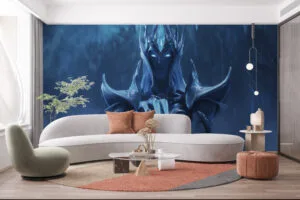 Lissandra conjuring ice magic in a mystical icy landscape from League of Legends.