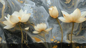 Alternative view of Tranquil Lotus Blossom Wall Mural