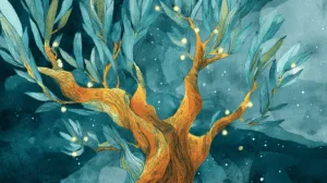 Alternative view of Magical Twisting Tree Wall Mural