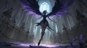 Alternative view of Morgana - Ethereal Presence in a Grand Cathedral Wall Mural