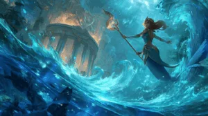 Alternative view of Nami - The Enchanting Tidecaller Wall Mural