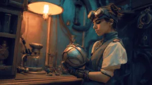Alternative view of Orianna - A Steampunk Fantasy Encounter Wall Mural