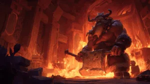 Alternative view of Ornn - Master of the Forge Wall Mural