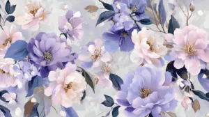 Alternative view of Pastel Floral Elegance Wall Mural