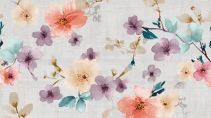 Alternative view of Pastel Floral Serenity Wall Mural