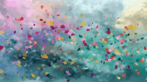 Alternative view of Petal Reverie in Pastel Dreams Wall Mural