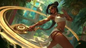 showcasing her elemental powers.
