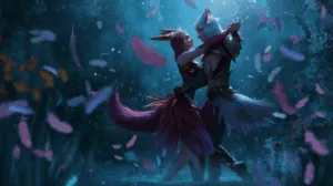 Alternative view of Rakan - Enchanted Dance of Love Wall Mural