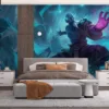 Ryze from League of Legends casting a spell with blue and purple magical elements.||