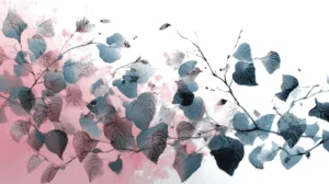 Alternative view of Serene Botanical Watercolor Wall Mural