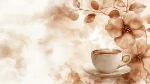 Alternative view of Serene Coffee Moment Wall Mural