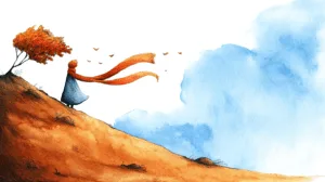 Alternative view of Serene Solitude on a Hill Wall Mural