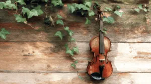 Alternative view of Serene Violin and Ivy Wall Mural