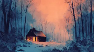 Alternative view of Serene Winter Retreat Wall Mural