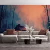 Cozy cabin in a serene winter landscape||