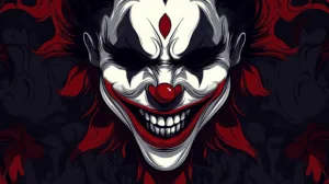 Alternative view of Sinister Clown - A Haunting Artwork Wall Mural