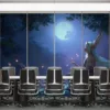 Soraka meditating in an enchanted forest with woodland creatures||