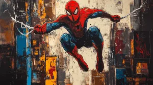 Alternative view of Spider-Man - Dynamic Action in Mid-Swing Wall Mural
