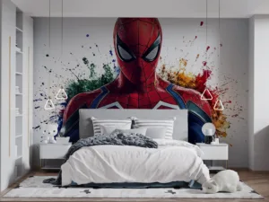 Dynamic Spider-Man artwork showcasing heroism with vibrant colors.||