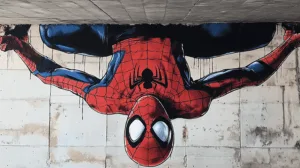 Alternative view of Spider-Man - Dynamic Urban Art Wall Mural