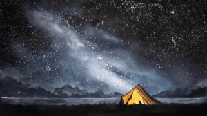 Alternative view of Starry Night Camping Scene Wall Mural