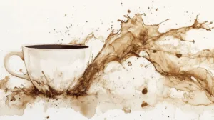 Alternative view of Stylized Coffee Cup Artwork Wall Mural