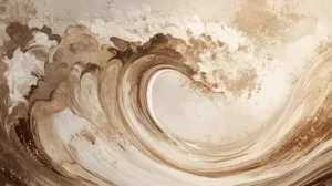 Alternative view of Stylized Wave Artwork Wall Mural