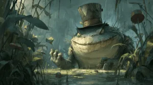 wearing a top hat