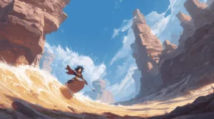Alternative view of Taliyah - Riding the Waves of Adventure Wall Mural