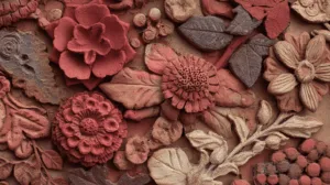 Alternative view of Textured Floral Arrangement Wall Mural