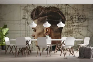 Surreal and stylish artistic composition related to tourism and hotels