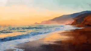 Alternative view of Tranquil Coastal Sunrise Wall Mural