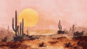 Alternative view of Serenity in the Sunlit Sands Wall Mural